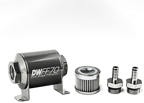 in-line DeatschWerks Fuel Filter and housing kit (8-03-070-010K-38)