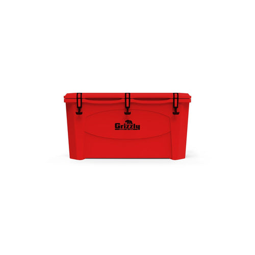 100 Cooler Grizzly | 100 qt Ice Chest Durable Rotomolded Insulated | Made in USA | Warranty for Life | for Beach Boat Camping Fishing Hunting | G100 | Red
