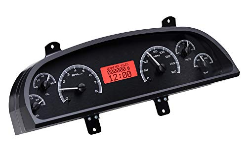 Black Alloy Style Face w/Red Display Compatible with 1994-96 Chevy Caprice/Impala SS VHX System