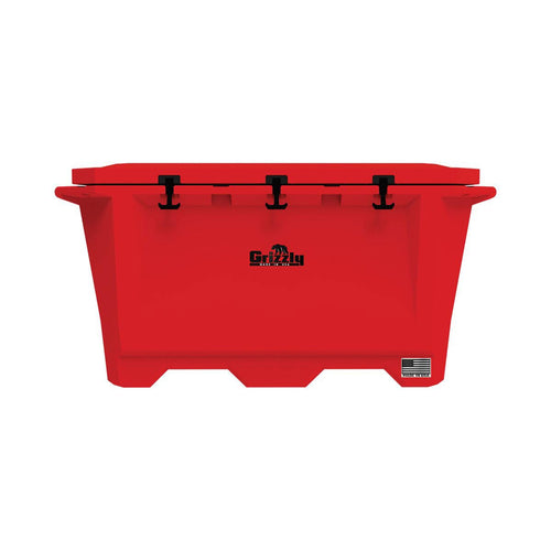 450 Cooler Grizzly | 450 qt Ice Chest Durable Rotomolded Insulated | Made in USA | Warranty for Life | for Cold Plunge Ice Bath Camping Fishing Hunting | G450 | Red