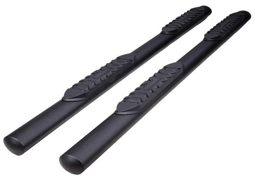 TrailFX Nerf Bars 4 Door Fits Ford Bronco 2021-2025 Steel 4 Inch Oval Straight Powder Coated Black with Step Pads Rocker Panel Mount Running Boards TrailFX A1555T