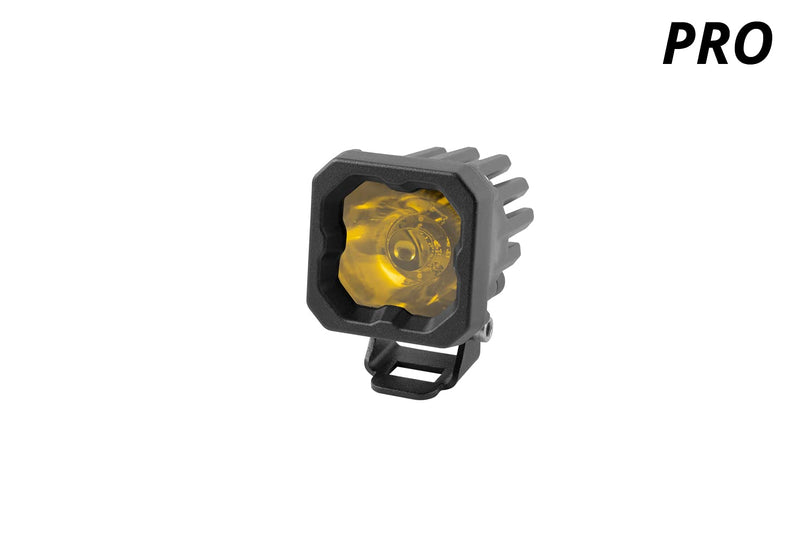 Diode Dynamics SSC1 Pro Yellow Standard LED Pod (one), Spot w/Amber Backlight