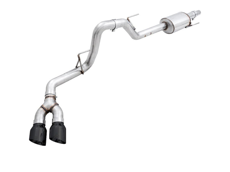 2015+ Ford F-150 AWE Tuning 0FG Single Exit Performance Exhaust System w/4.5in Diamond Black Tips - 3015-23058