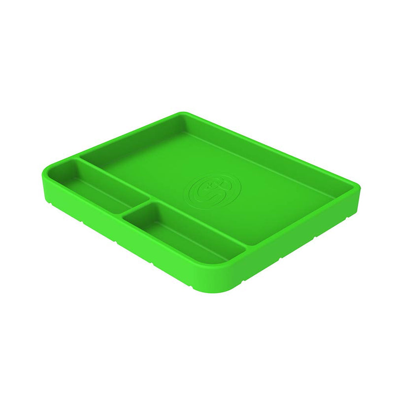 S&B Flexible Non-Slip Silicone Tool Tray | Tool Mat | Tool Organizer | Tool Holder (3pc Set, Lime Green, 80-1000)