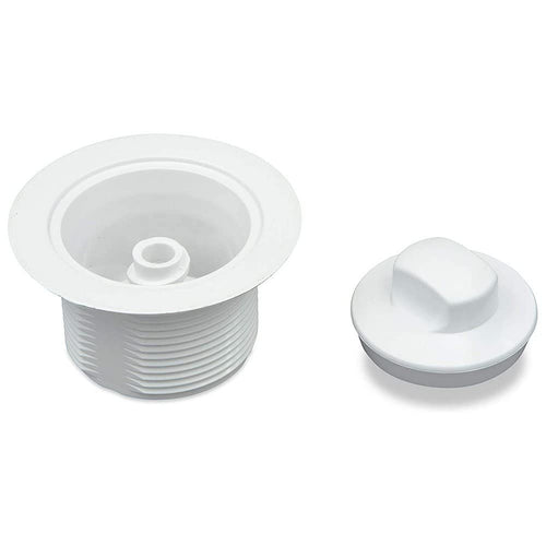 Polar White RV Camper Tub Drain/Strainer with Threaded Stopper PN 94175