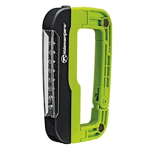 Kilimanjaro LED Jumbo Carabiner Light 910076 - with 120 Lumen Work Light, Outdoor Camping LED, Built-in Magnet, Green/Black
