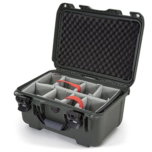 Medium Nanuk 918 Waterproof Hard Case with Padded Dividers 16.9" x 12.9" x 9.3" - Olive