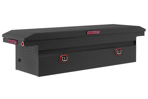 Weather Guard Low Profile Saddle Truck Tool Box Aluminum Textured Matte Black 10.2 Cu Ft
