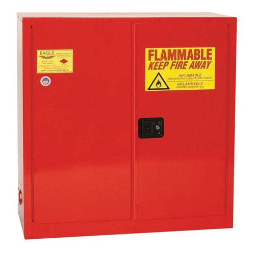 3 Shelves, 40 Gallon, 2 Doors, Sliding Self-Close, Paint Safety Cabinet, Red - PI30X
