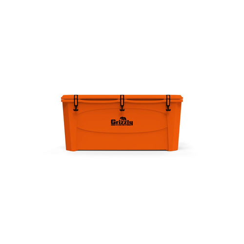 165 Cooler Grizzly | 165 qt Ice Chest Durable Rotomolded Insulated | Made in USA | Warranty for Life | for Beach Boat Camping Fishing Hunting | G165 | Orange