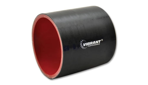 Hose Coupler, Vibrant Power 19842, Silicone, 4ply Aramid Reinforced, Straight, 6.00 in. Inlet I.D, 6.00 in. Outlet I.D, 3.50 in. Overall Length, Black, each