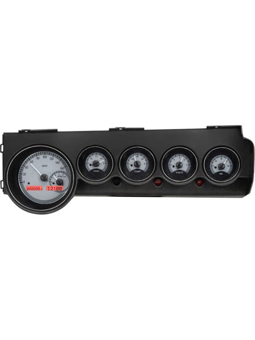 Dakota Digital VHX Gauge Instrument System Compatible with 1970-74 Mopar E-Body: Challenger & Barracuda Silver Alloy Red Backlighting