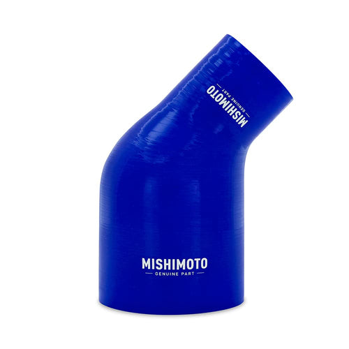 Mishimoto 45-Degree MMCP-R45-2540BL Silicone Transition Coupler, 2.50" to 4.00", Blue