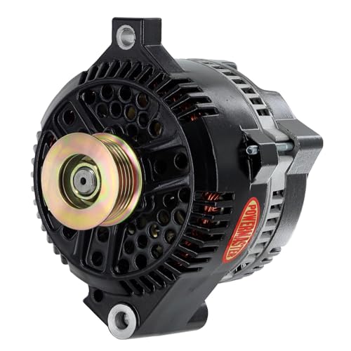 Alt Ford 3G Powermaster Black 200A 6 grv Pulley Large Frame Str MTG Threaded MTG Ear OE Only VR