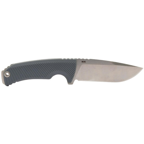SOG FX Tellus Full-Sized Fixed Blade Knife 4.2" Full-Tang CRYO 440C Steel Blade GRN Handle UMS Compatible Sheath, Wolf Gray
