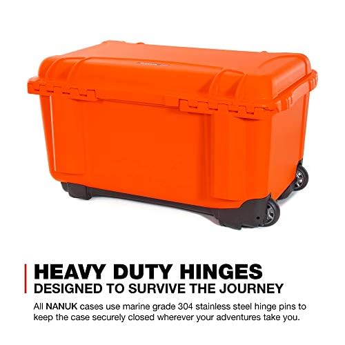 Waterproof NANUK 938 Hard Case with Wheels and Padded Divider - Orange