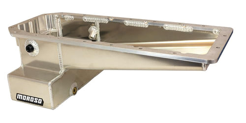 Moroso Aluminum Oil Pan 21167, Fits Chrysler Mopar Dodge Gen 3 Hemi Engine, 5.7/6.1/6.4/6.2 w/Hellcat Supercharger Front Rail