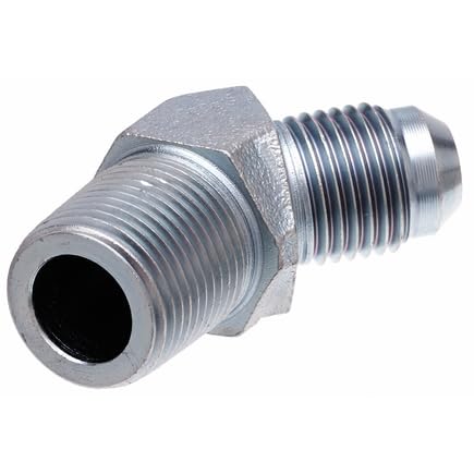 Hydraulic Adapter Male British Standard Pipe Tapered Thread to JIC 37 Deg Flare Male 45 Deg (G62153-0204) Gates