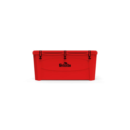 165 Cooler Grizzly | 165 qt Ice Chest Durable Rotomolded Insulated | Made in USA | Warranty for Life | for Beach Boat Camping Fishing Hunting | G165 | Red
