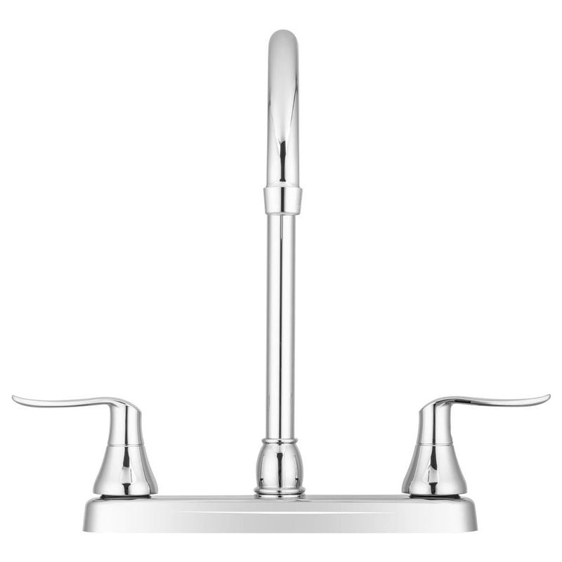 Dura Faucet RV DF-PK330HLH-CP Elegant J-Spout Swivel Kitchen Sink Faucet, Two Handle (Chrome)