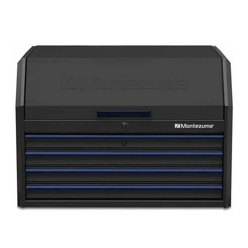 Montezuma Tool Box - 36" X 24" Tool Chest With 4 Drawer Multiple Power Outlets & Black Powder Coat Finish - M362404CH