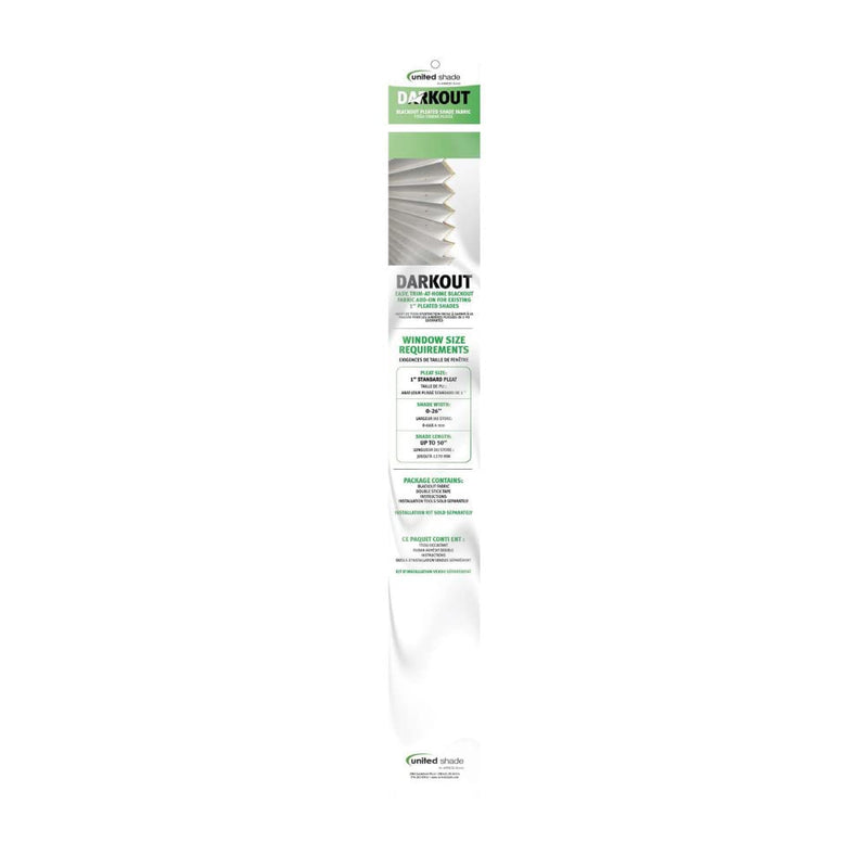 DARKOUT72 United Shade Pleated Shade Darkout Kit - 72" Wide x 50" Drop