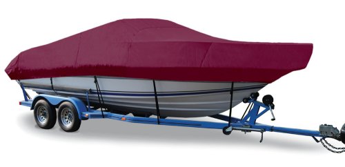 Semi-Custom Trailerite Boat Cover for Walk-Around Cuddy Cabin Boats with Inboard/Outboard Motor, Cranberry (22'5" - 23'4" CL x 102" B)