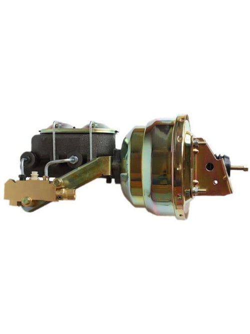 8 Inch LEED BRAKES Dual Power Booster, 1-1/8 Inch Bore Master, Side Mount Valve, Disc/Drum (Zinc)