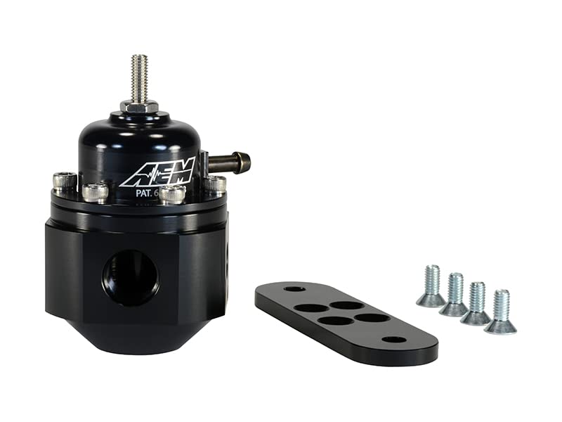 High Volume AEM 25-302BK Black Adjustable Fuel Pressure Regulator