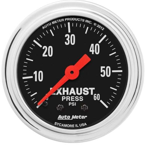 AutoMeter - Exhaust Press Gauge, 2 1/16", 60PSI, Mecha