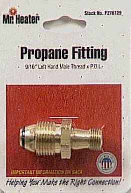Mr Heater 9/16" Lefthand Thread Propane Fitting F276129