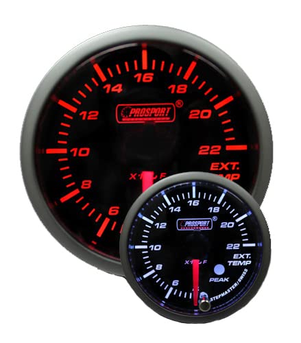EGT Exhaust Gas Temperature Gauge, 52mm 2 1/16" Prosport Premium Series Amber/White