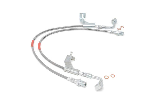 Rough Country Stainless Steel Front Brake Lines for Chevy/GMC C10/K10 C15/K15 & Suburban (1987–1991) – Extended 4–6in Lift, DOT Approved