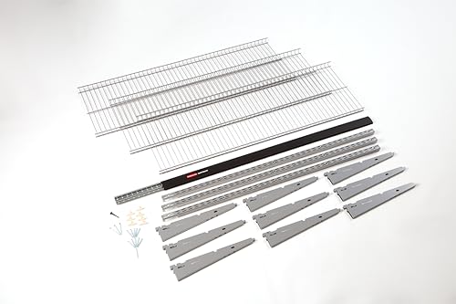 Fasttrack Rubbermaid Rail Storage 48"x16" 3-Shelf Kit, 350 lbs. Per Shelf, for Home/Garage/Shed/Workshop Organization