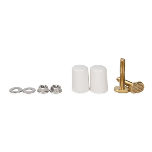 Replacement Gravity Toilet, Floor Mount Hardware/Caps, Bone