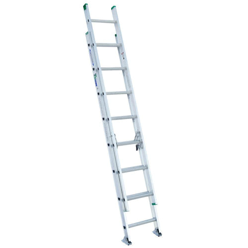 D1216-2 Werner 225-Pound Duty Rating Aluminum Flat D-Rung Extension Ladder, Foot, 16 feet, Silver