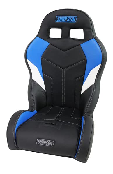 110-317 Simpson Racing Aggressor UTV Seat - Matte Black/Light Blue/White - Each 170