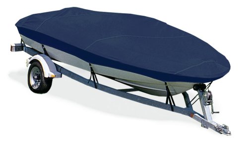 Trailerite Taylor Made Products Semi-Custom Boat Cover for V-Hull Fishing Boats with Inboard/Outboard Motor, Multiple Sizes and Colors, Navy