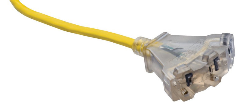 25 Feet Coleman Cable 41878802 Multi Outlet Extension Cord; Yellow