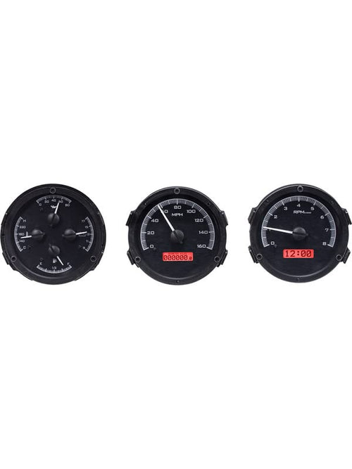 Dakota Digital VHX-68O-CUT-K-R Analog Gauge System Compatible with 1968 Oldsmobile Cutlass, F-85 and 444 Black Alloy Red Backlighting
