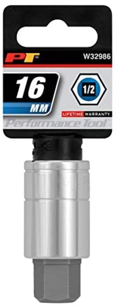 W32986 Performance Tool 1/2-Inch Drive 16mm Hex Bit Socket