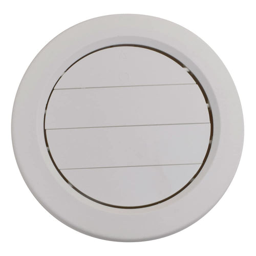 Dampered VALTERRA A10-3359VP Heating and A/C Register with 360° Rotation - 5-1/2" ID x 6-7/8" OD, Medium White