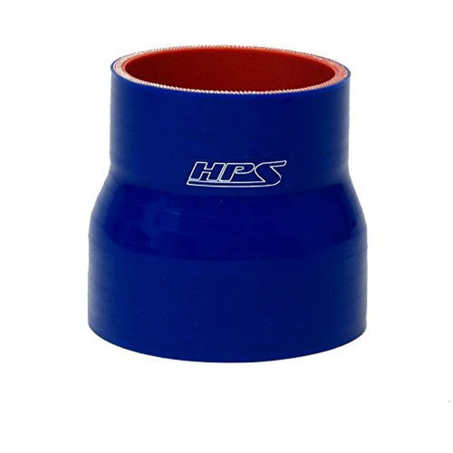 HPS Silicone HTSR-275-400-L4-BLUE High Temperature 4-ply Reinforced Reducer Coupler Hose, 40 PSI Maximum Pressure, 4" Length, 2.75" > 4" ID, Blue