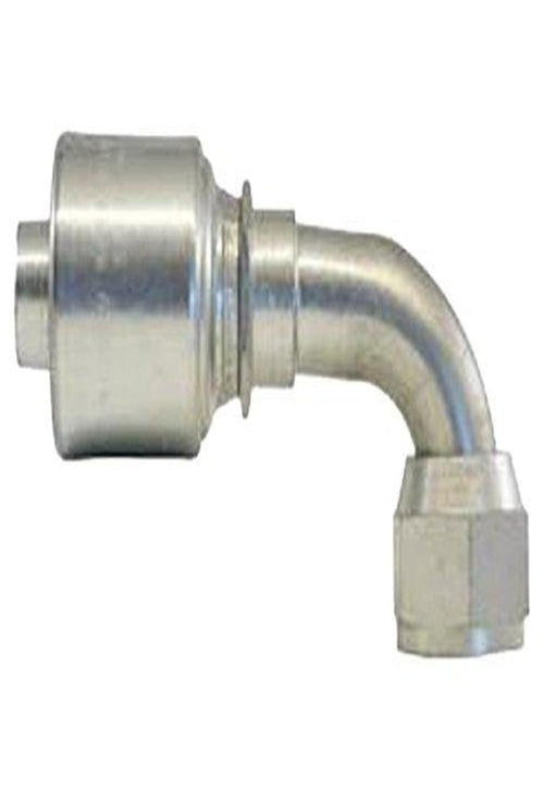 GlobalSpiral Couplings Gates 16GS-16FJX90S, Female JIC 37° Flare Swivel, Zinc Plated Carbon Steel, 5.67", 90° Bent Tube, 1" ID