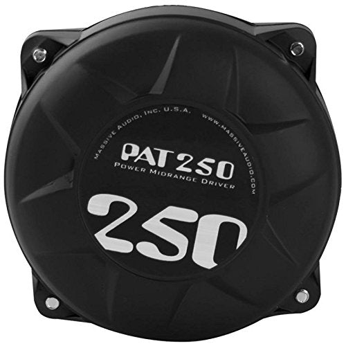 Massive Audio 250 PAT Mid-Range Driver | 8 Ohm High-Output Pro Audio Speaker | 200W Peak Voice Coil Midrange Driver for Car Audio, PA Systems, DJ, Home Theater & Loudspeaker Upgrades