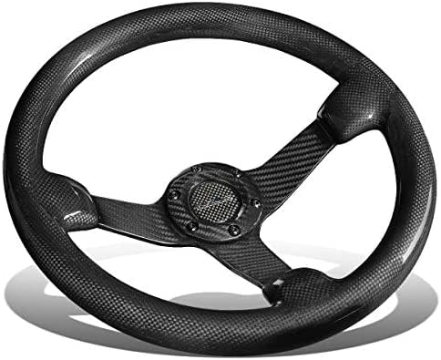 NRG Innovations Full Carbon Fiber NRG-ST-036CF-1 Light Weight Steering Wheel 350mm Deep Dish, Forged Carbon