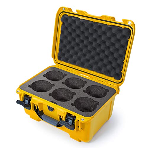 Nanuk Waterproof 918 Hard Case with Custom Foam Insert for 6 Lenses - Yellow,918-LENS4