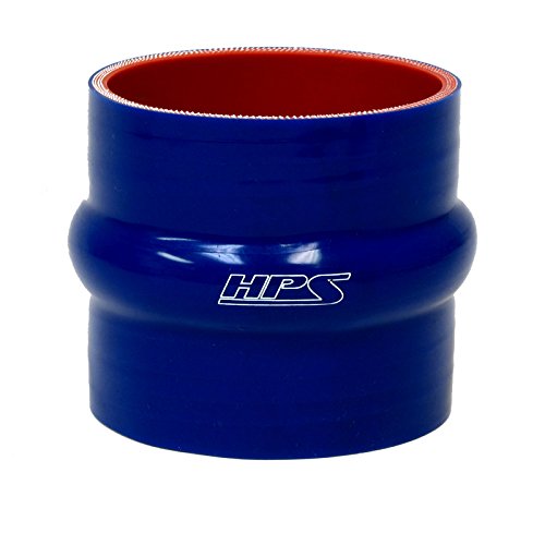 HPS Silicone High Temperature HTSHC-175-L6-BLUE 4-ply Reinforced Straight Hump Coupler Hose, 80 PSI Maximum Pressure, 6" Length, 1.75" ID, Blue