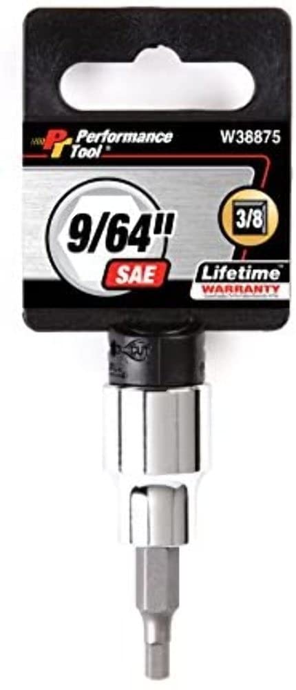 W38875 Performance Tool Hex Bit Socket, 3/8-Inch Drive, 9/64