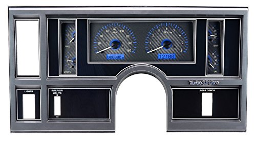 Dakota Digital VHX Analog Gauge System VHX-84B-REG-C-B Compatible with 1984-87 Regal and Grand National Carbon Fiber Style Blue Backlighting